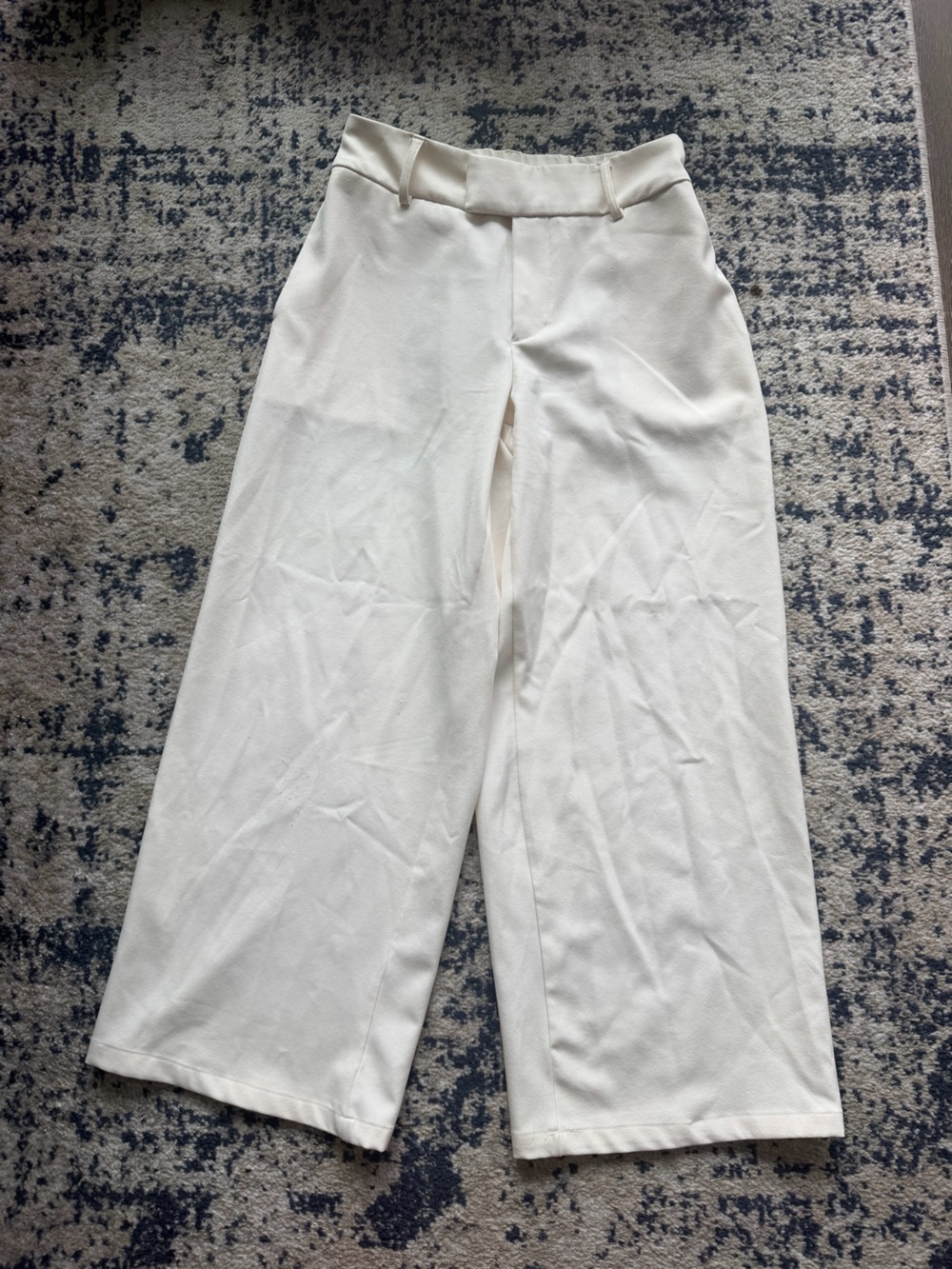 Straight-Leg Women's White Dress pants — High-Rise Wide Cut